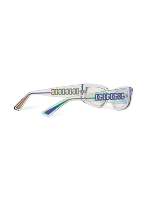 transparent rectangle-frame sunglasses