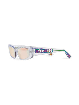 transparent rectangle-frame sunglasses