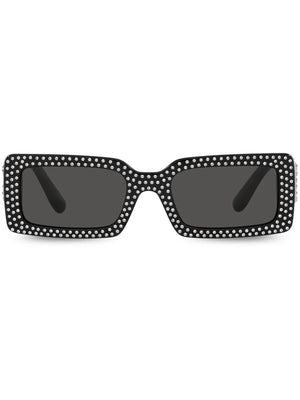crystal-embellished rectangle-frame sunglasses