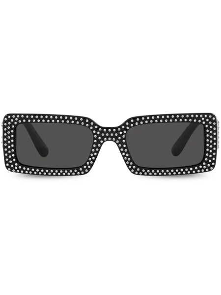 crystal-embellished rectangle-frame sunglasses