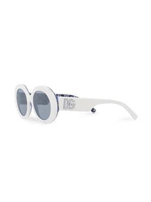 logo-embossed round-frame sunglasses