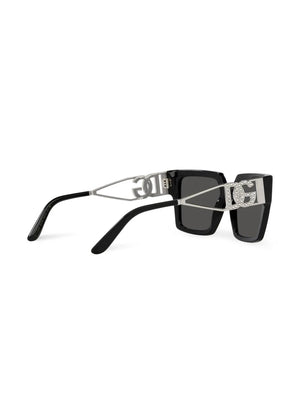 crystal-embellished square-frame sunglasses