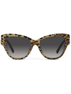 leopard-print butterfly-frame sunglasses