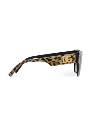 leopard-print butterfly-frame sunglasses