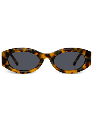 Berta tortoiseshell-effect oval-frame sunglasses