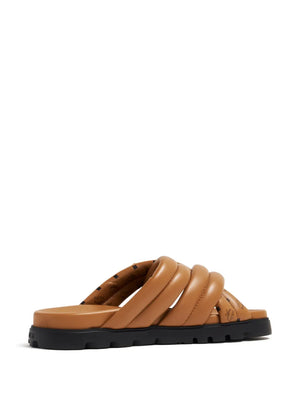 Visetos-print crossover leather slides