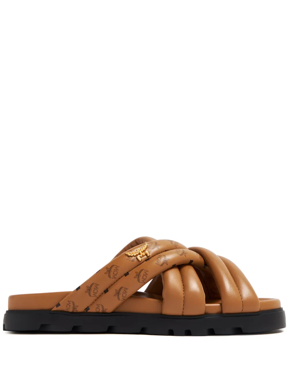 Visetos-print crossover leather slides