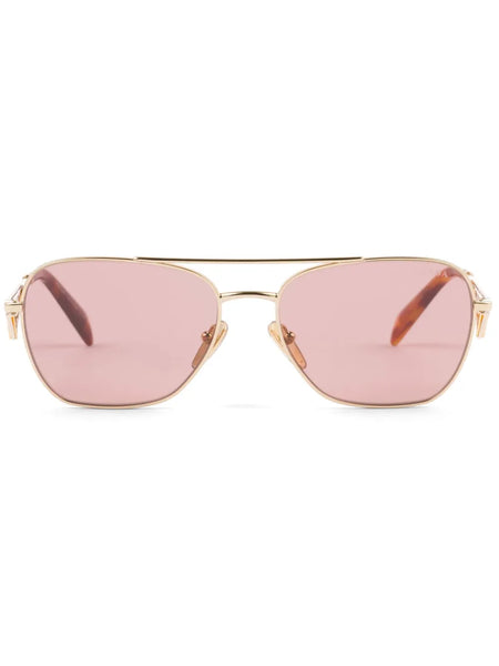 triangle-logo pilot-frame sunglasses