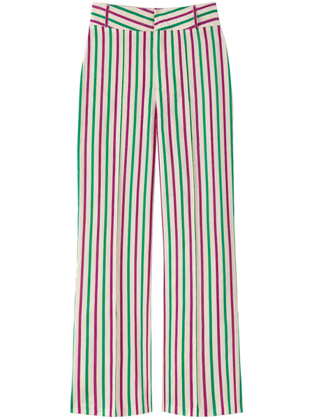 Yoshi striped pattern trousers
