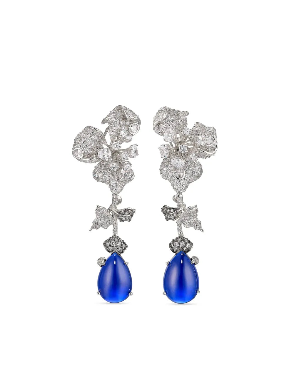 18kt white gold vermeil Orchid sapphire and diamond earrings