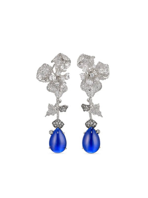18kt white gold vermeil Orchid sapphire and diamond earrings