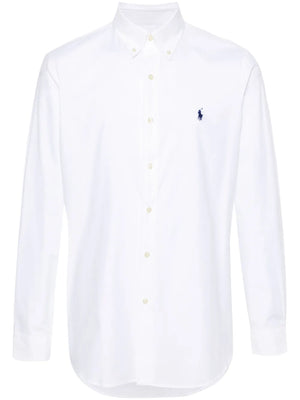 Polo Pony-embroidered poplin shirt