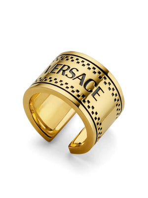 logo-engraved chunky ring