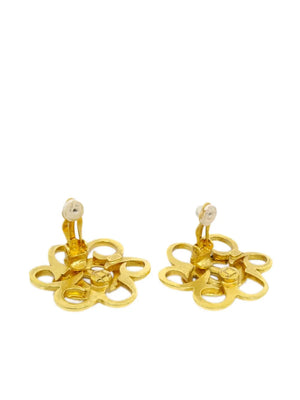1996 CC Flower clip-on earrings