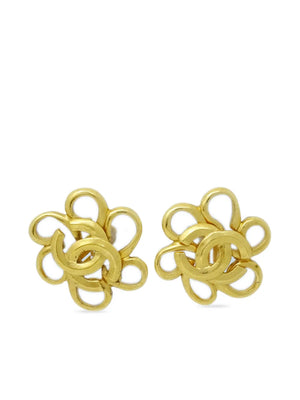 1996 CC Flower clip-on earrings