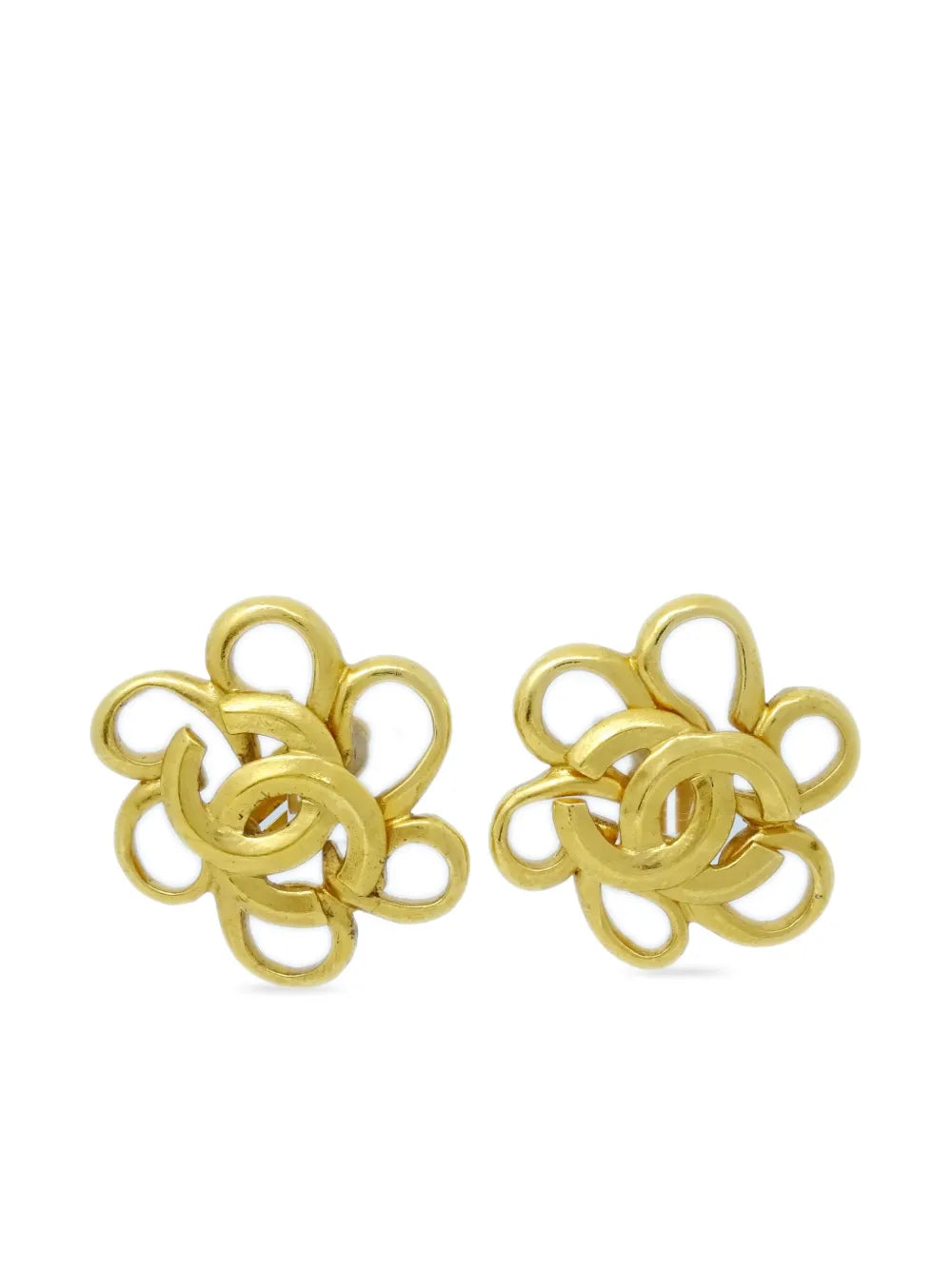 1996 CC Flower clip-on earrings