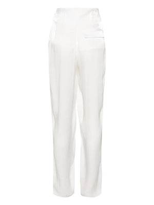 wide-leg satin trousers
