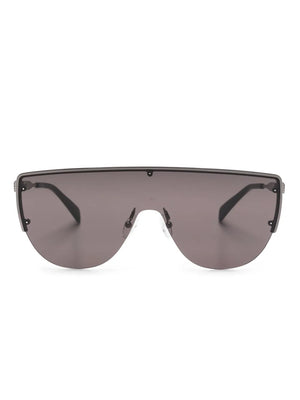 skull-stud shield-frame sunglasses