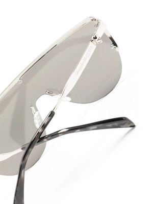 skull-stud shield-frame sunglasses