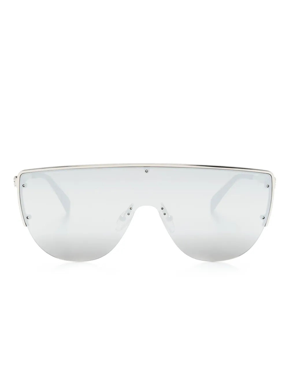 skull-stud shield-frame sunglasses