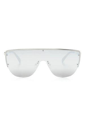 skull-stud shield-frame sunglasses