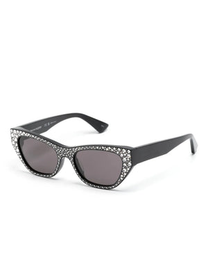 rhinestone-embellished cat-eye sunglasses