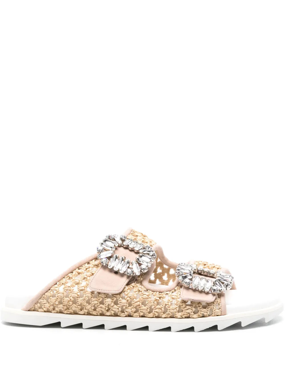 Slidy Viv' Strass raffia sandals