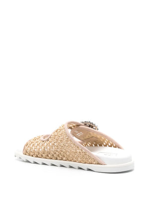 Slidy Viv' Strass raffia sandals
