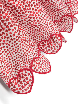heart-print cotton midi dress