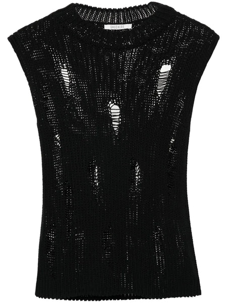 distressed cotton vest