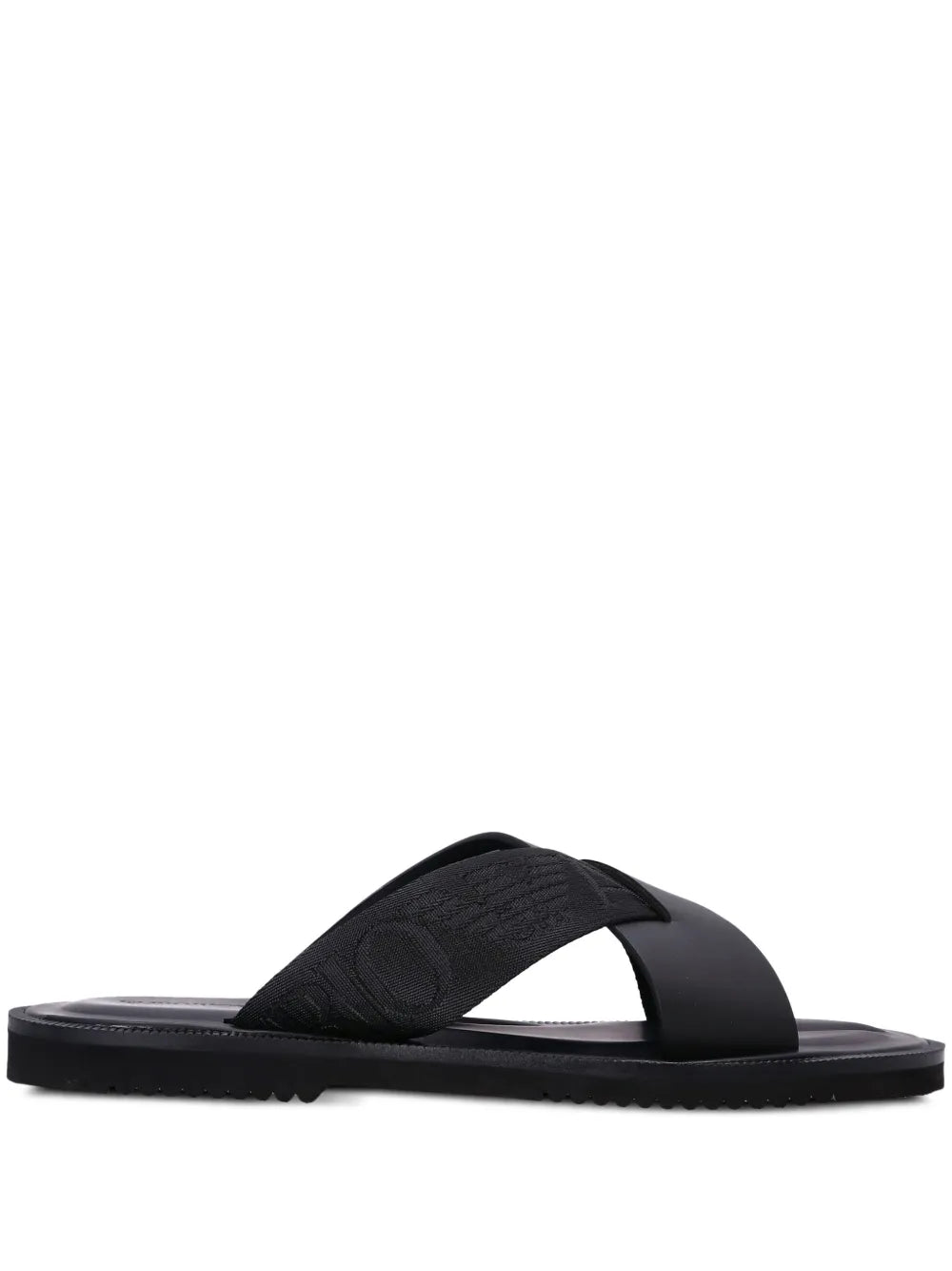 logo-strap leather sandals