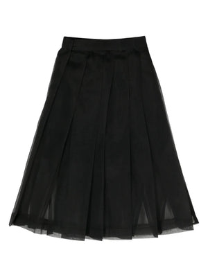 pleated A-line skirt