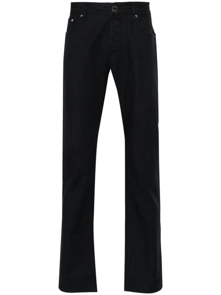 scarf-detail straight trousers