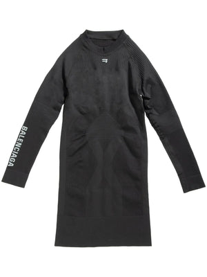 long-sleeved ribbed minidress