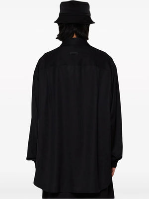 layered drop-shoulder shirt