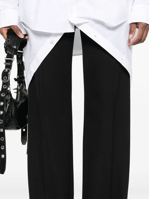 straight-leg tailored wool trousers