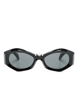 Medusa plaque irregular-frame sunglasses