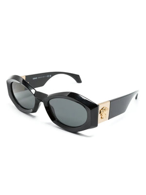 Medusa plaque irregular-frame sunglasses