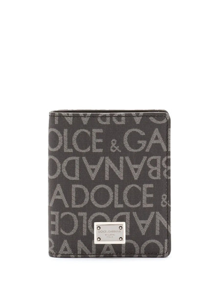 coated jacquard bi-fold card holder