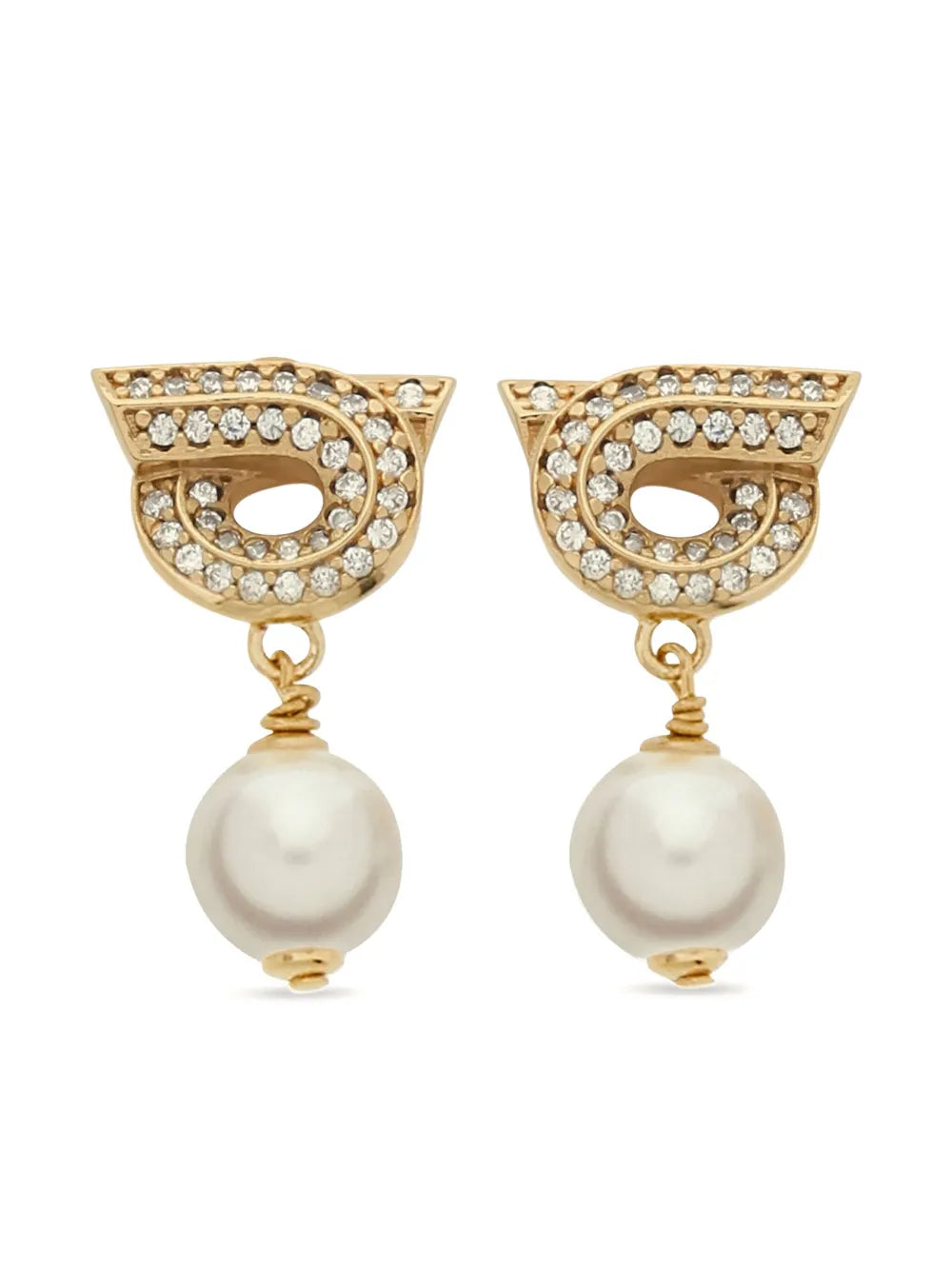 Gancini Pearl-shaped Earrings