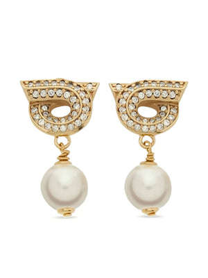 Gancini Pearl-shaped Earrings