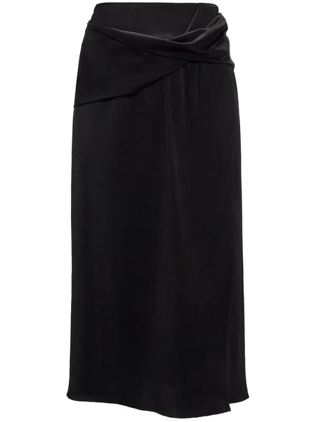 draped midi skirt