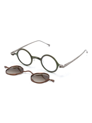 interchangeable-frame sculpted glasses