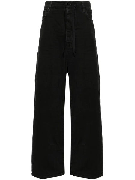 drawstring wide-leg jeans