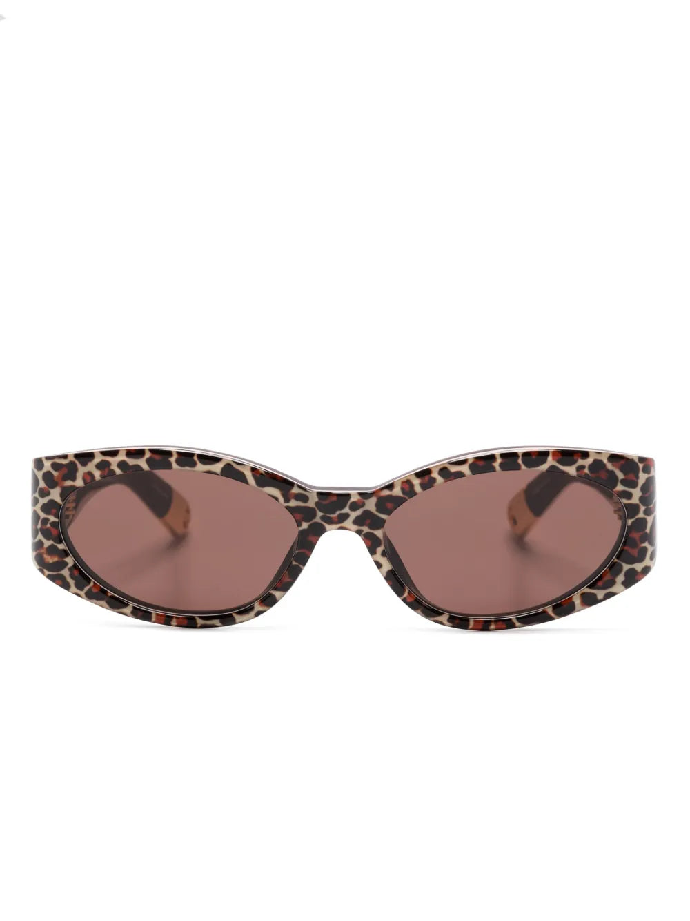 leopard-print oval-frame sunglasses