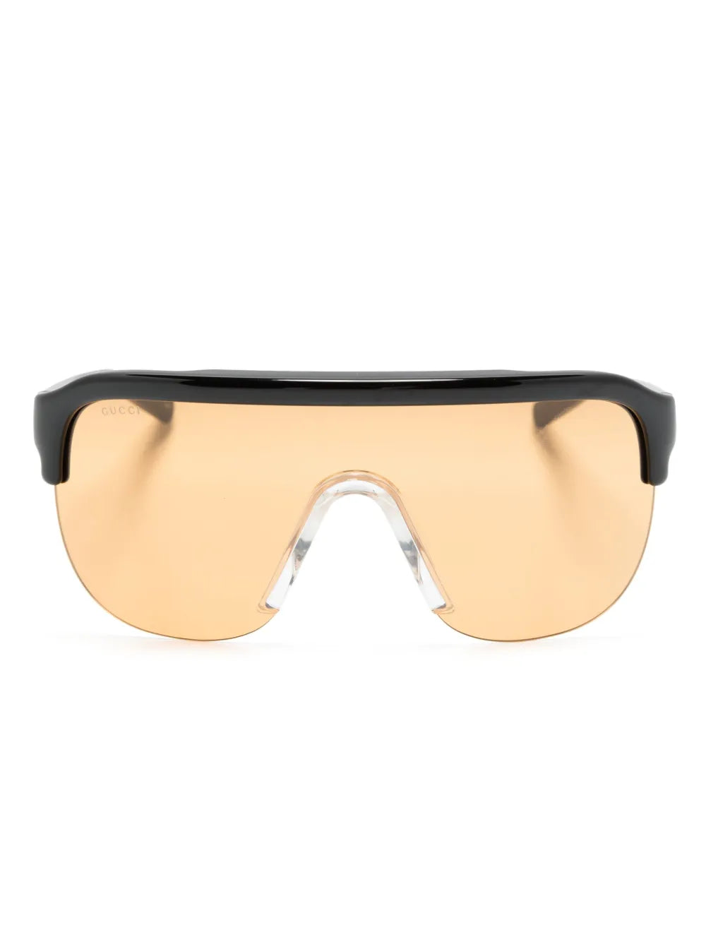 half-rimless shield-frame sunglasses