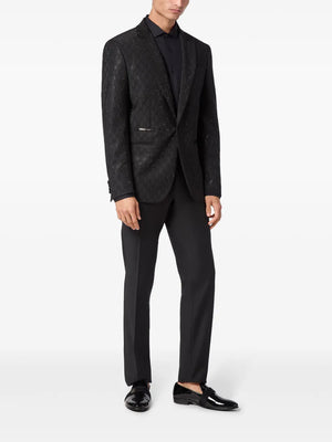 monogram-pattern blazer
