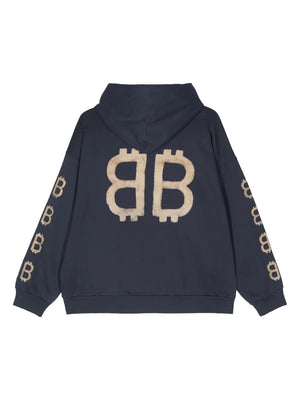 Crypto logo-print distressed Hoodie