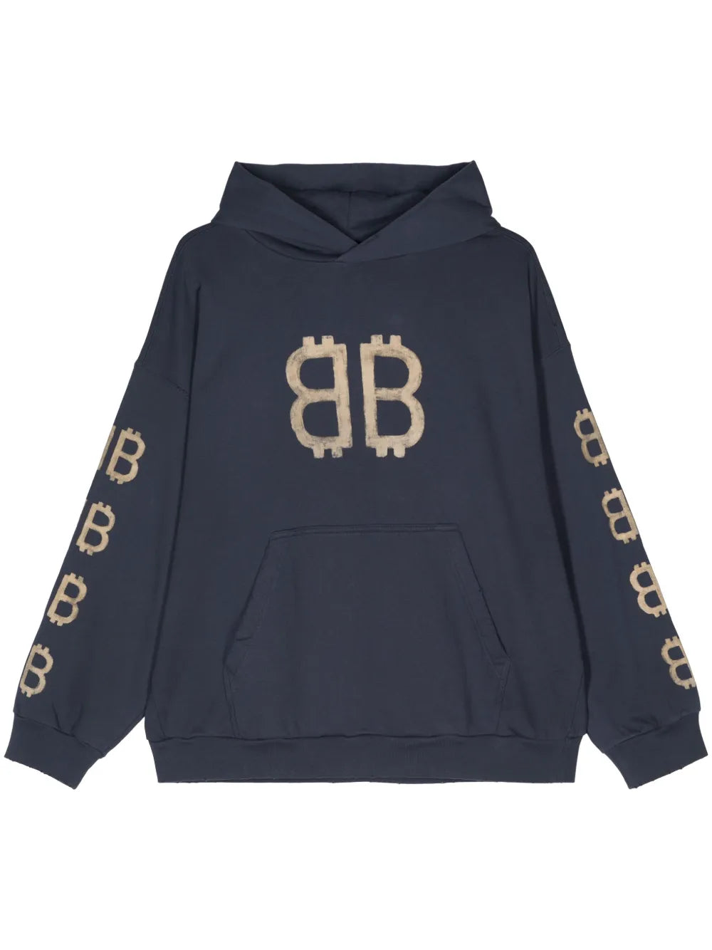 Crypto logo-print distressed Hoodie