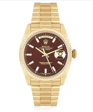Rolex | Day-Date | 18038 | Yellow gold | 36mm mm | Yellow gold | Red | Automatic